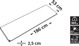 Samonafukovacia karimatka Cattara 2,5cm modrá