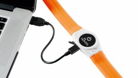 Svietiaci obojok Hunter Yukon LED 20-63cm oranžový