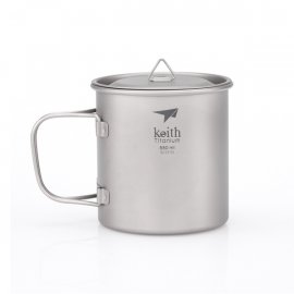 Titánový hrnček Keith s vekom 550 ml