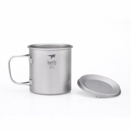 Titánový hrnček Keith s vekom 550 ml