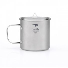Titánový hrnček Keith s vekom 650 ml