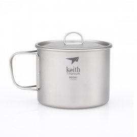 Titanový hrnček Keith s viečkom 900ml