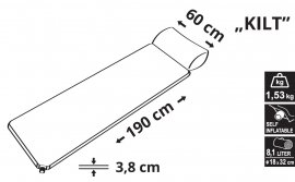 Samonafukovacia karimatka Kilt 3,8cm s vankúšom