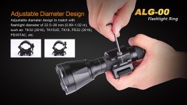 Montáž svietidla na 22mm lištu Fenix ALG-00