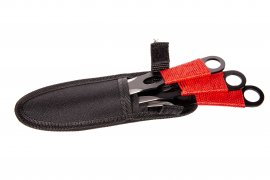 Sada vrhacích nožov Kandar red paracord (82)