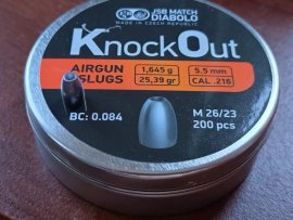 Recenzia: Diabolo JSB KO Slugs .216 5,5mm 1.645g 200ks - 1