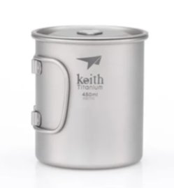 Titánový hrnček Keith s viečkom 450ml 2