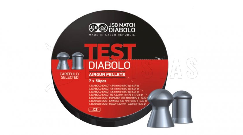 Diabolo JSB Exact Test pre pušku 4,5mm 350ks