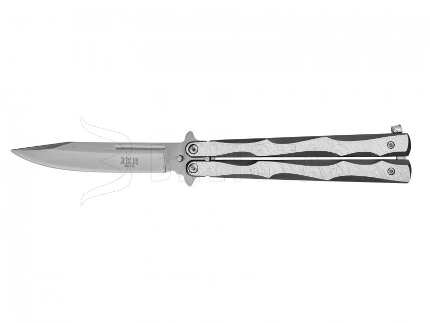 Nôž Joker JKR450 motýlik čierno-strieborný, čepeľ 110 mm