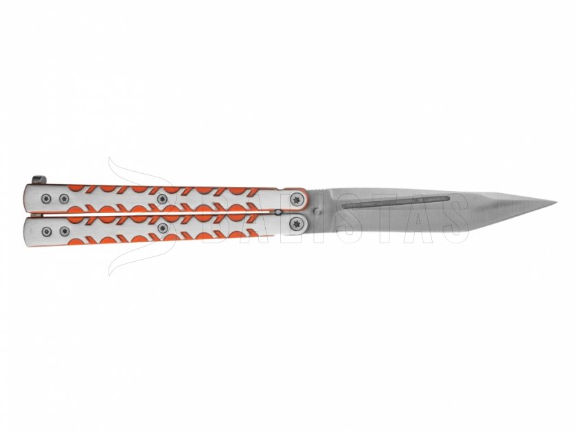Nôž Joker JKR351 motýlik  červeno-strieborný, čepeľ 100 mm