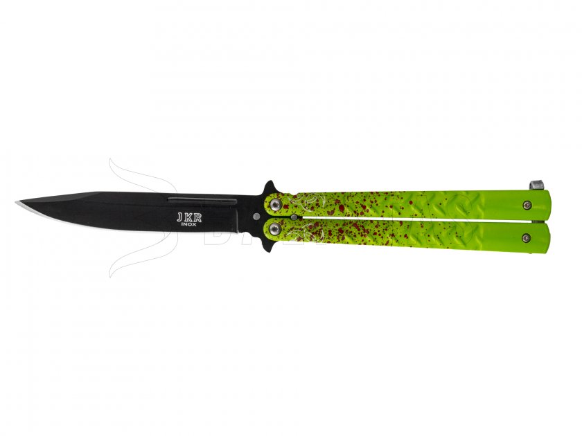Nôž Joker JKR451 motýlik zeleno-červený čepeľ 110 mm