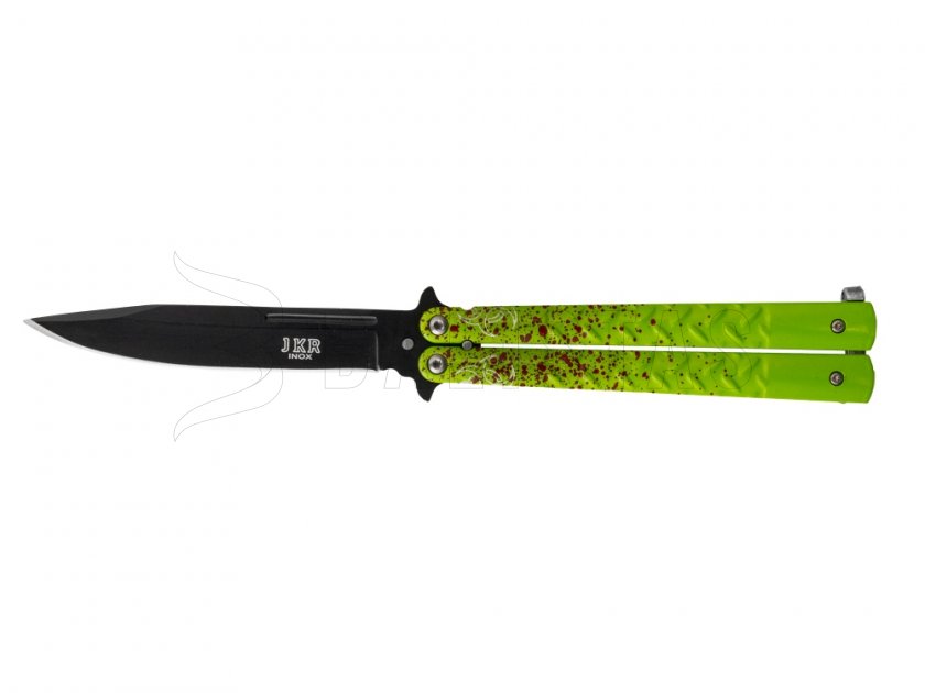 Nôž Joker JKR451 motýlik zeleno-červený čepeľ 110 mm