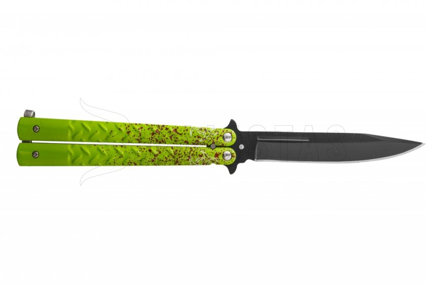 Nôž Joker JKR451 motýlik zeleno-červený čepeľ 110 mm