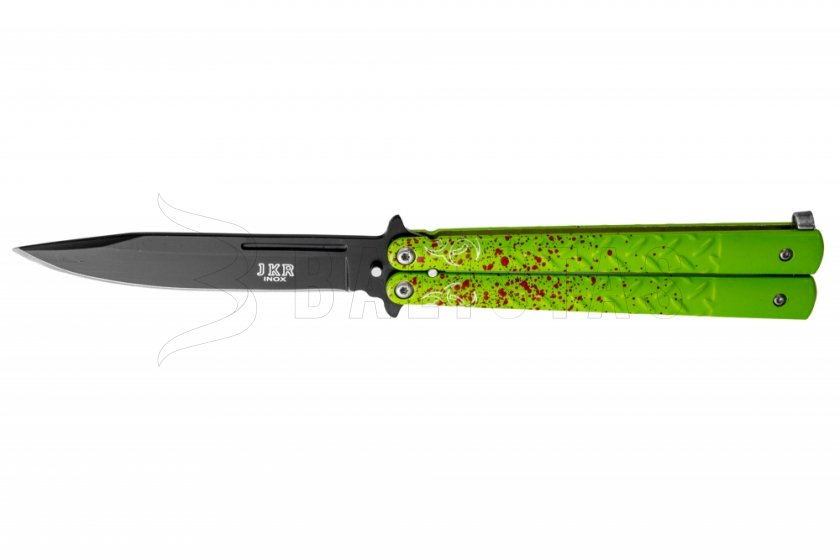 Nôž Joker JKR451 motýlik zeleno-červený čepeľ 110 mm