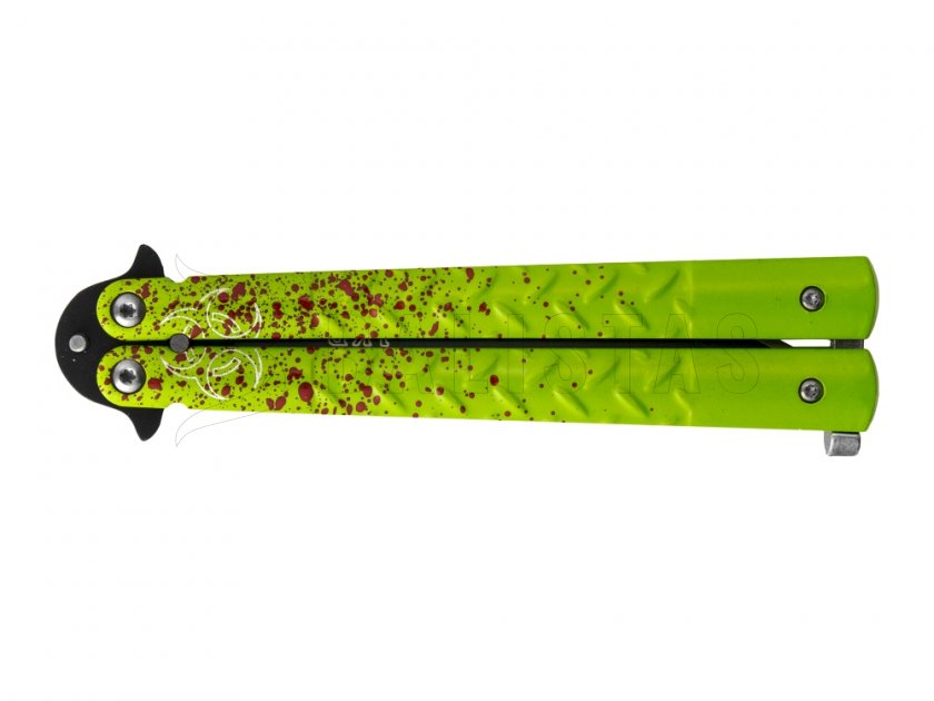 Nôž Joker JKR451 motýlik zeleno-červený čepeľ 110 mm