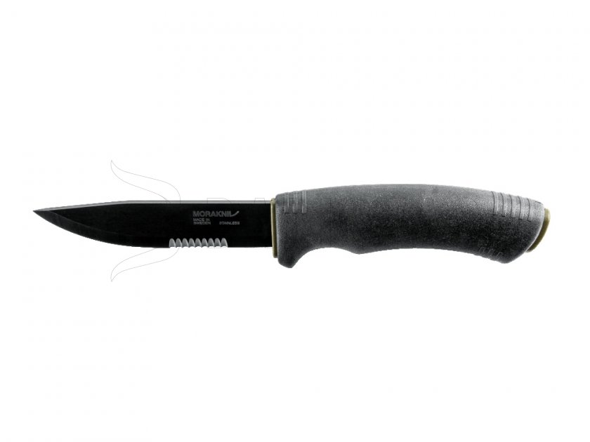 Nôž Morakniv Bushcraft SRT čierny zúbkovaný