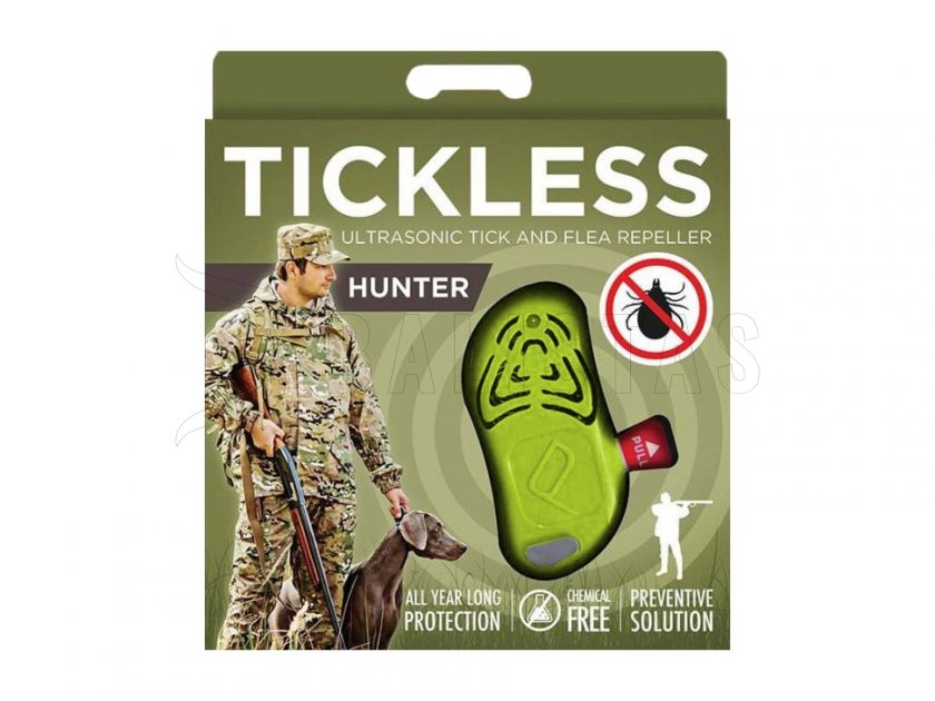 Odpudzovač kliešťov pre poľovníkov Tickless zelený
