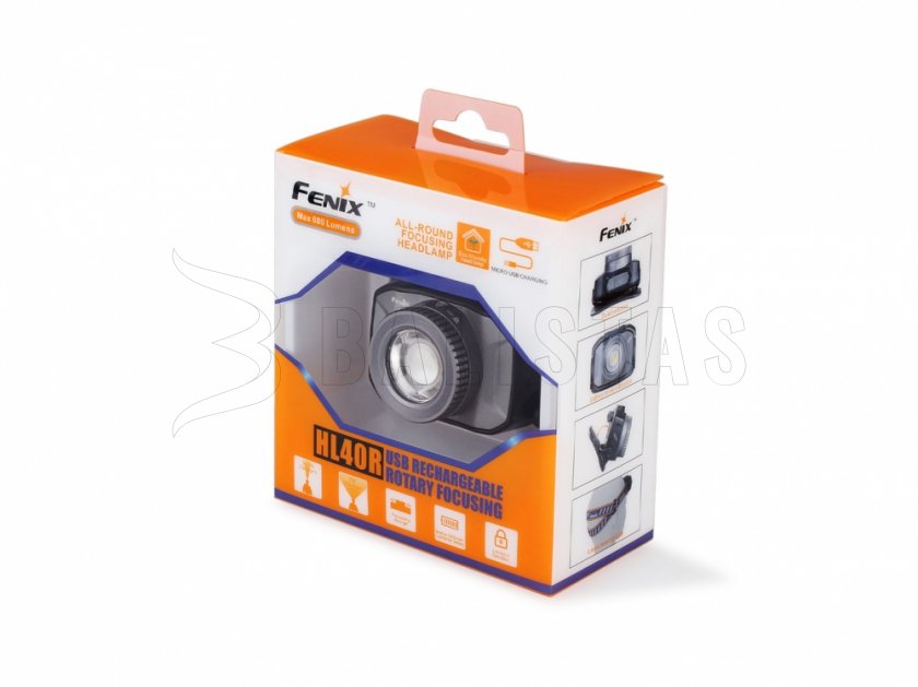 Čelová diódová baterka Fenix HL40R modrá
