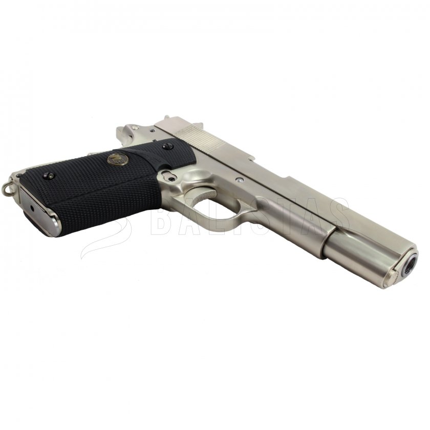Airsoftová pištoľ WE 1911 (M. Chrome, BK rukoväť)