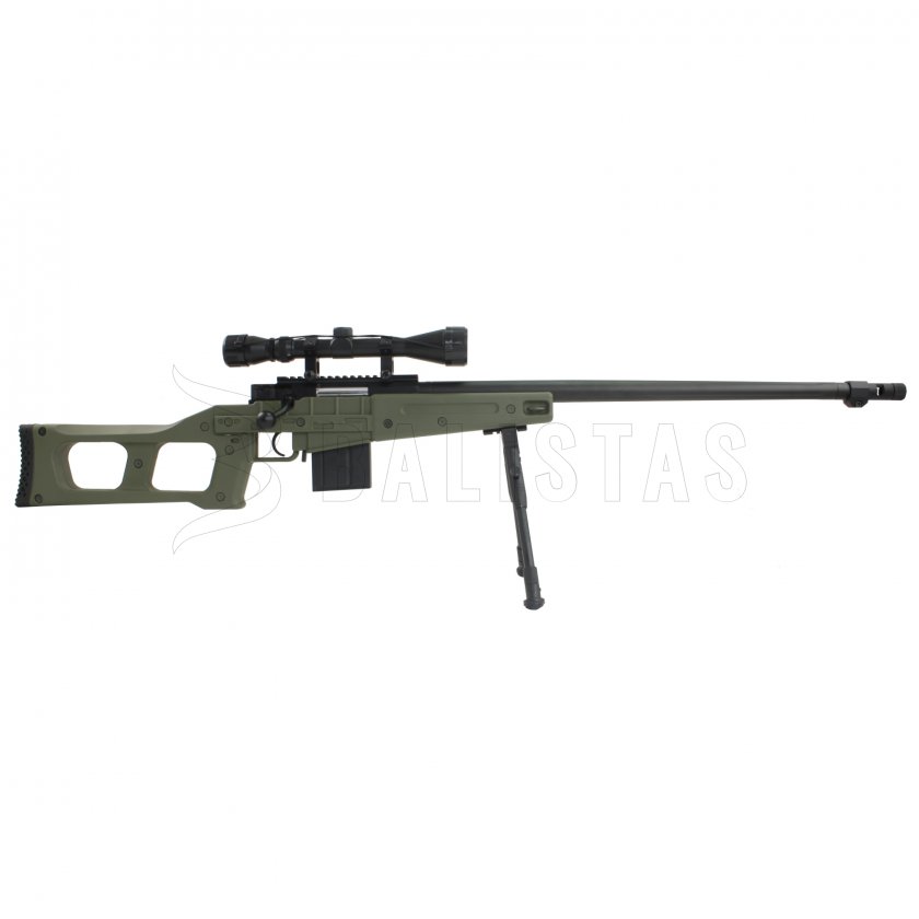 Airsoftový ostreľovač (MB4409 Green s puškohľadom)