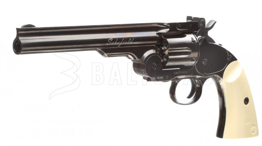 Vzduchový revolver ASG Schofield 6" sivý 4,5mm BB