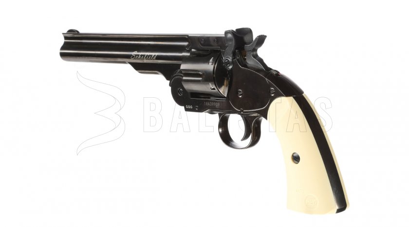 Vzduchový revolver ASG Schofield 6" sivý 4,5mm BB