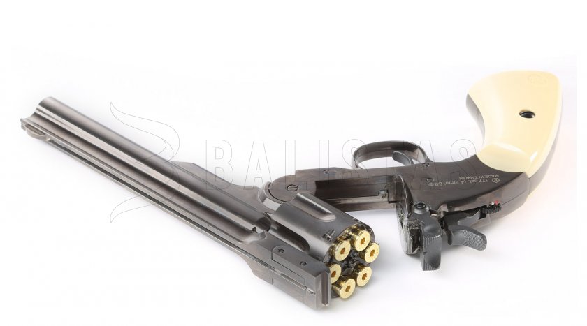 Vzduchový revolver ASG Schofield 6" sivý 4,5mm BB