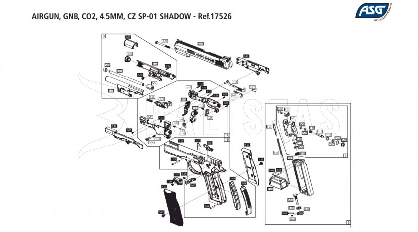 Vzduchová pištoľ ASG CZ-75 SP-01 Shadow 4,5mm