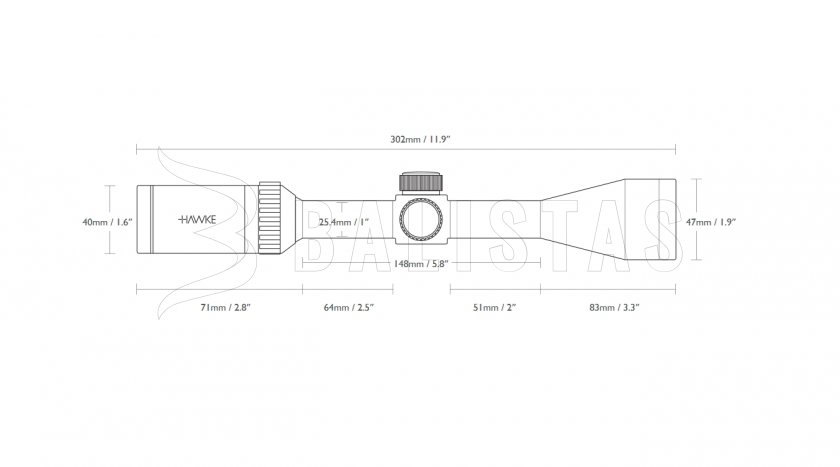 Puškohľad Hawke Vantage 4x32 AO Mil Dot