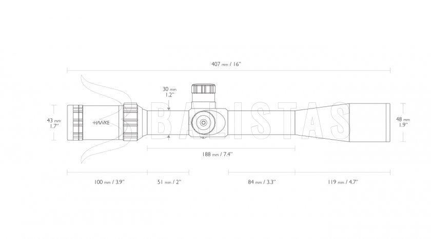 Puškohľad Hawke Sidewinder Tactical SF 8,5-25x42 20x Half MD