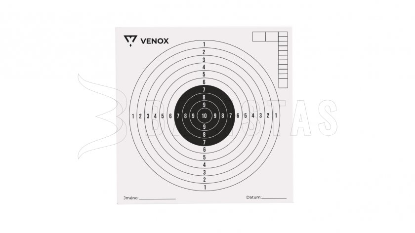 Terče pre vzduchové pušky Venox 14x14 100ks