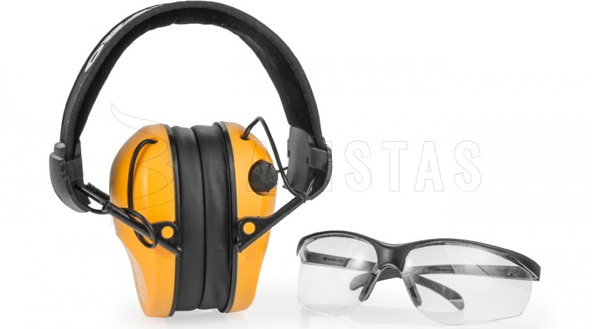 Slúchadlá RealHunter Aktívne Pro Oranžové + Okuliare