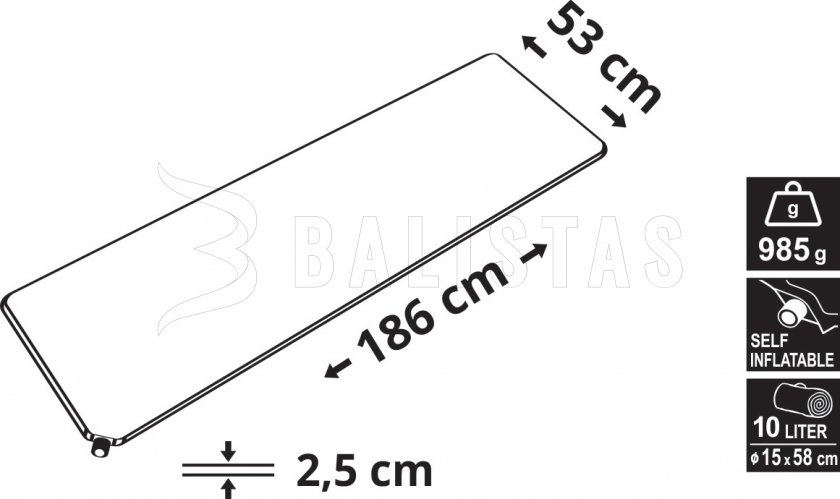 Samonafukovacia karimatka Cattara 2,5cm modrá