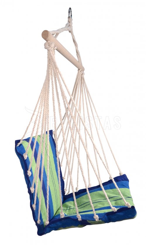 Hojdačka sieťová na sedenie 95x50 cm modro-zelená