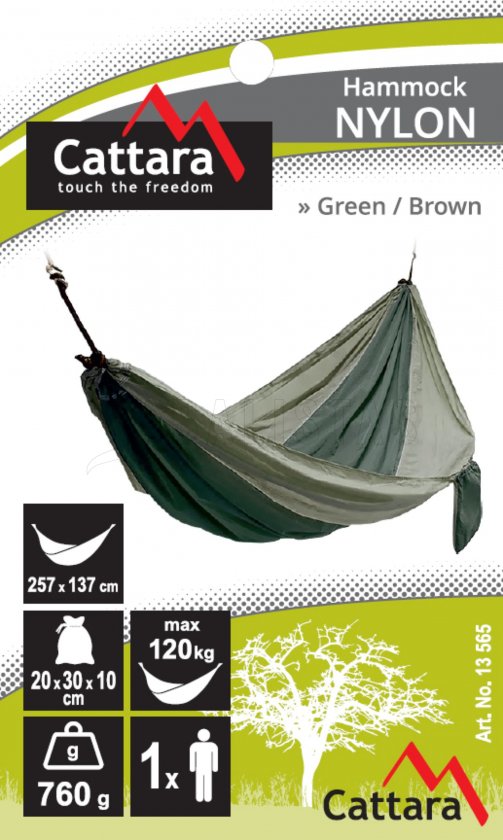 Hojdacia sieť NYLON 275x137 cm zeleno-hnedá