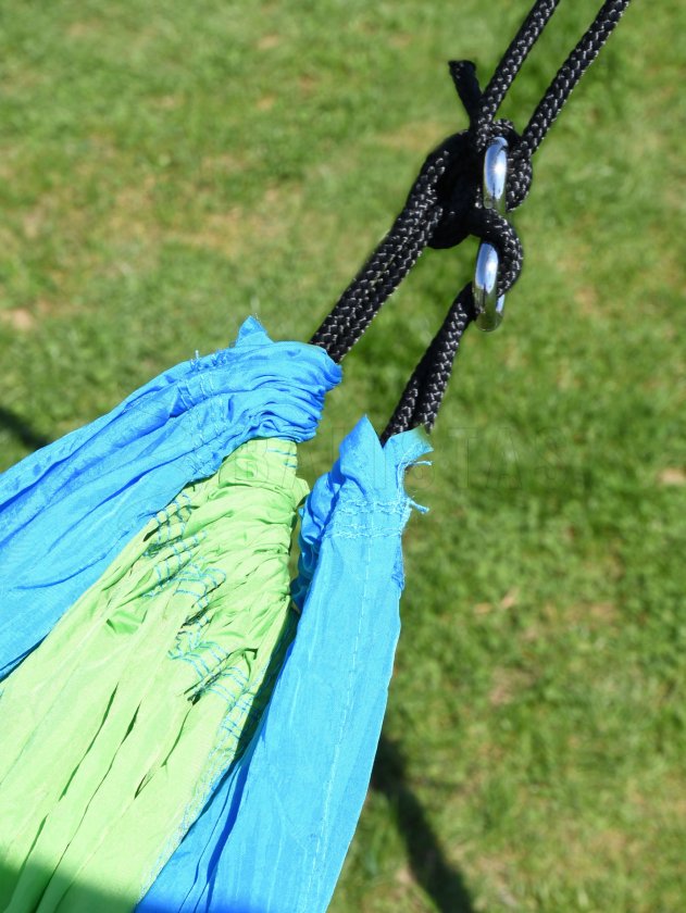 Hojdacia sieť NYLON 275x137 cm zeleno-modrá
