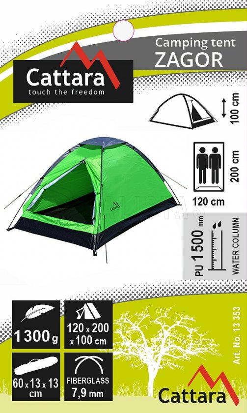 Stan ZAGOR pre 2 osoby 200x120x100 cm PU1500mm