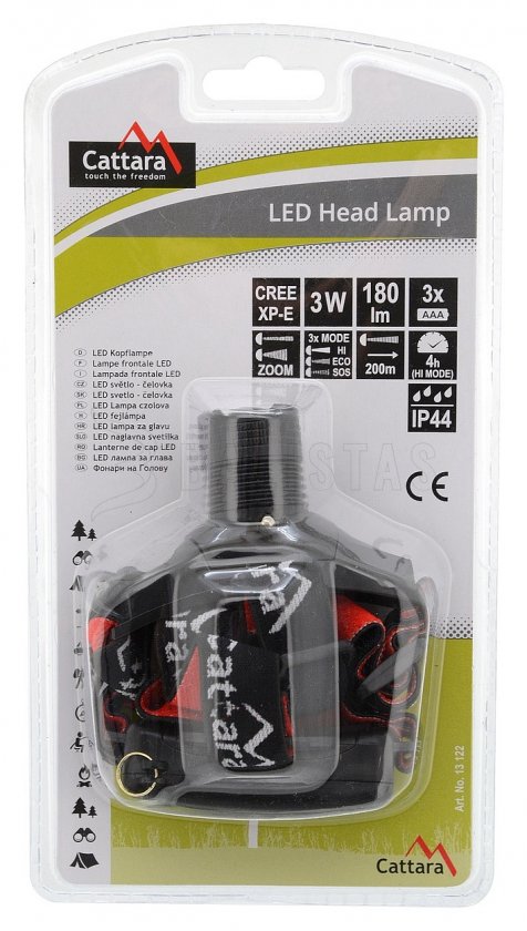 Čelovka LED 180 lm zoom
