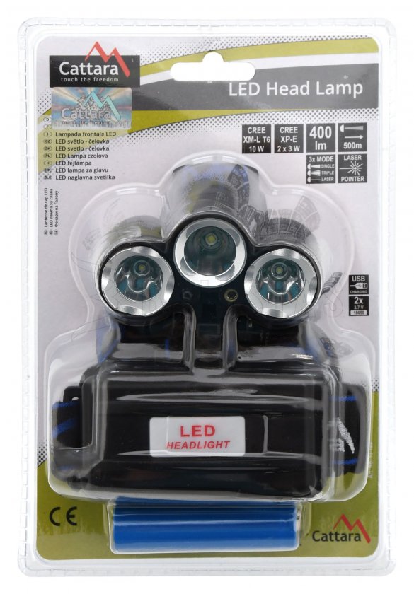 Svetlomet LED 400lm (1x XM-L+2x XP-E)