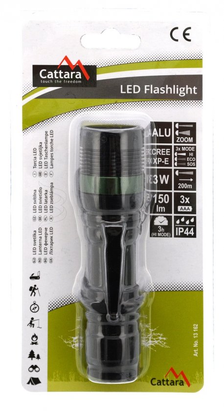 Vrecková baterka LED 150 lm ZOOM 3 funkcie