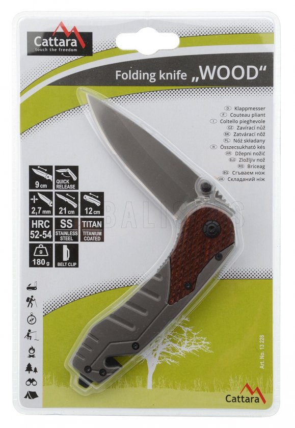 Zatvárací nôž Wood s poistkou 21cm