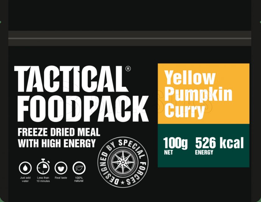 Dehydrované jedlo - žltá tekvica na kari Tactical Foodpack
