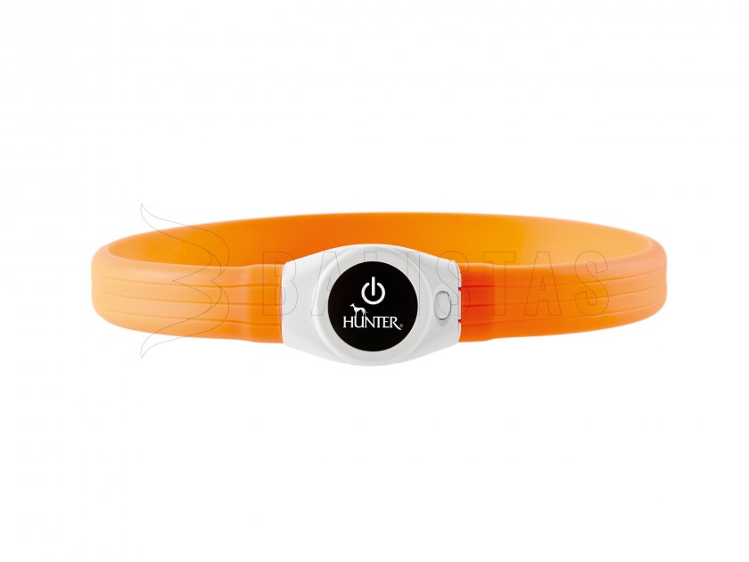 Svietiaci obojok Hunter Yukon LED 20-63cm oranžový