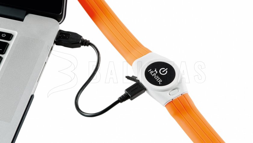 Svietiaci obojok Hunter Yukon LED 20-63cm oranžový