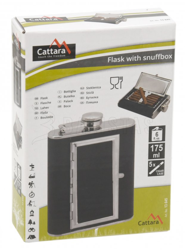 Placatka Cattara 175ml s puzdrom na cigary