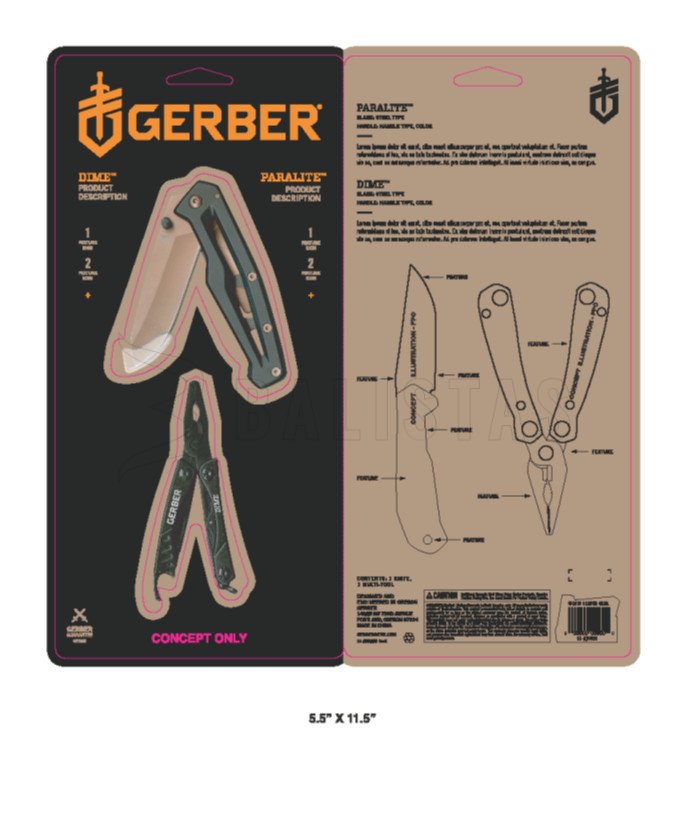 Sada Gerber Dime Black + nôž Paralite Rose