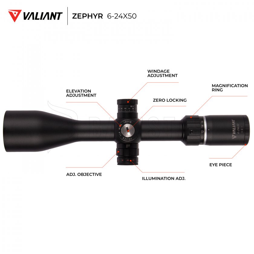 Puškohľad Valiant Zephyr 6-24x50 SF SIR Mil-Dot
