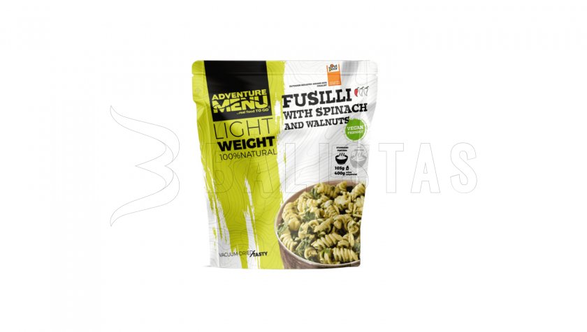 Fusilli so špenátom a vlašskými orechmi Adventure Menu Lightweight