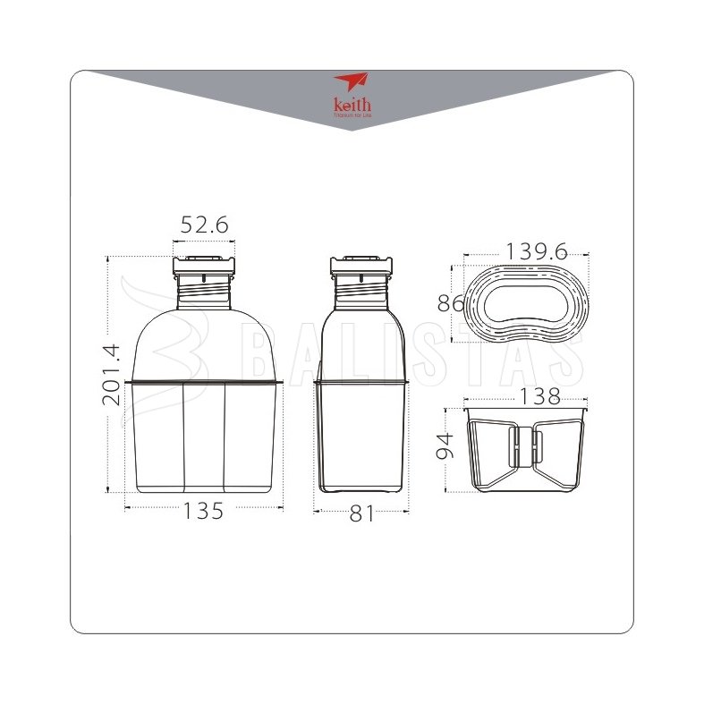 Titanová sada na varenie Keith Canteen Mess Kit