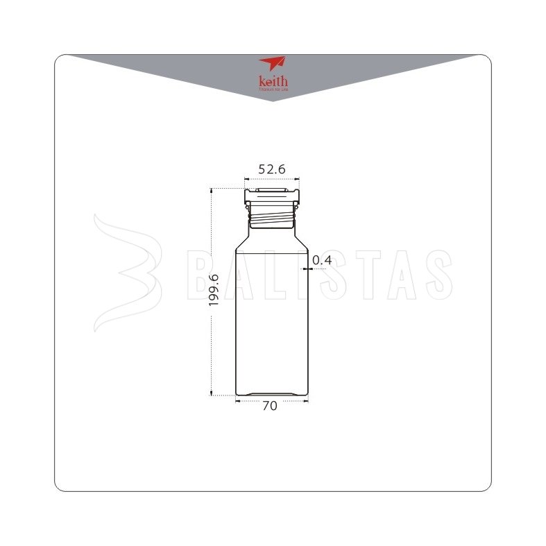 Titanová fľaša Keith Sport Bottle 550ml
